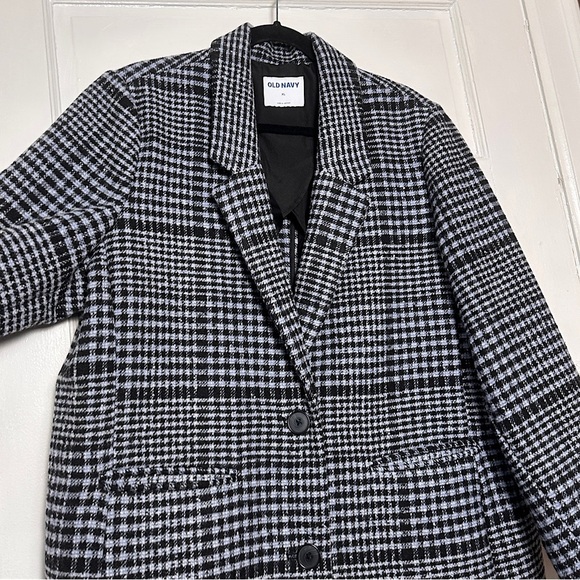 Old Navy Wool Blend Plaid Blazer Coat Classic Academia Preppy NWOT‎ Relaxed Fit - Picture 11 of 17